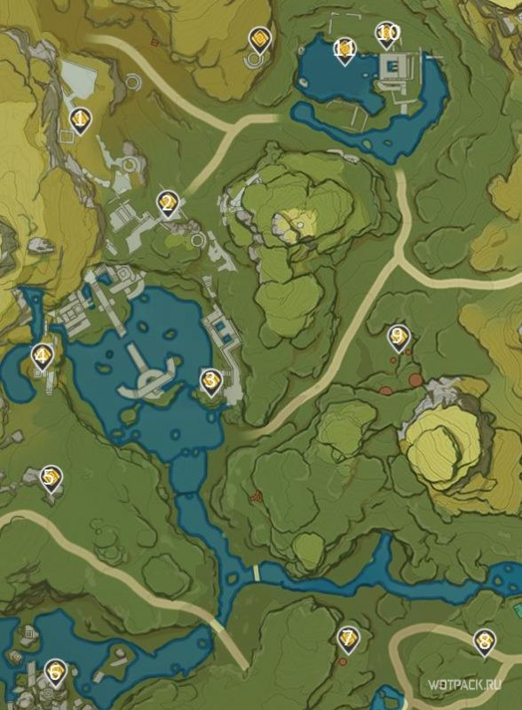 Все Геокулы в предместье Лиша Genshin Impact