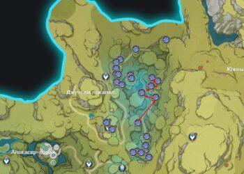 Гриб руккхашава в Лесу Мотийимы Genshin Impact