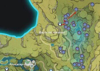 Гриб руккхашава в Лесу Мотийимы Genshin Impact