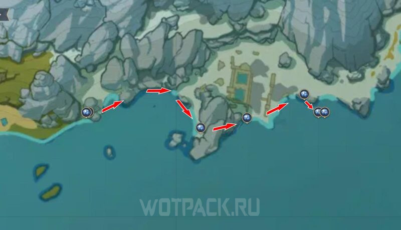 Звездные ракушки на южном берегу Драконьего хребта (маршрут 4)