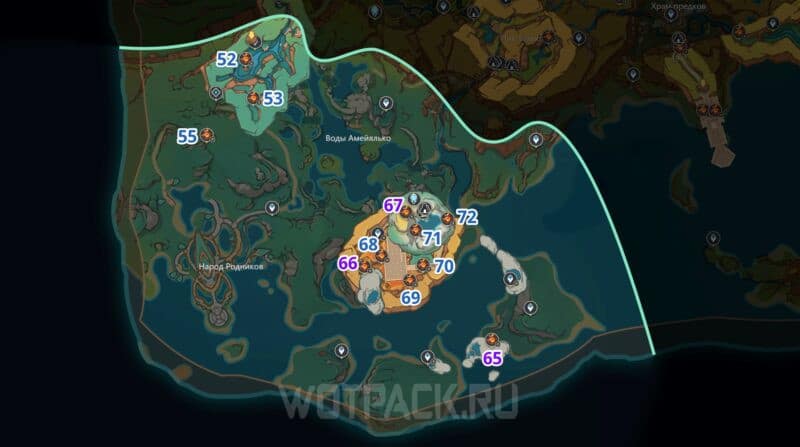 Расположение подземных и воздушных Пирокулов на карте Ручьев Тойек