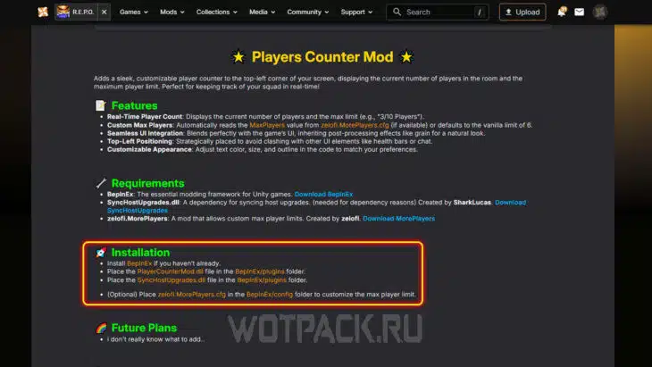 Инструкции для дополнений REPO